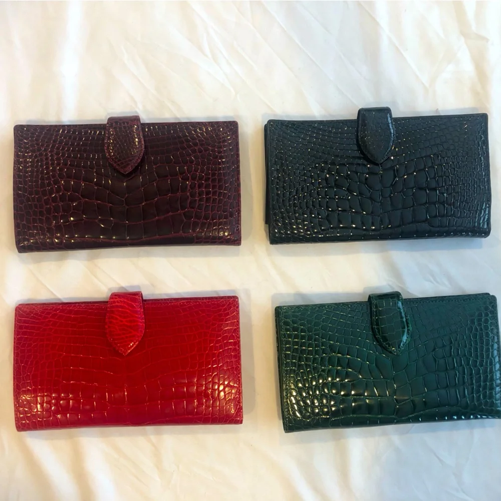 Women's long Alligator wallet black - Made in Italy - Picture 11 of 12